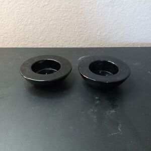GORGEOUS Pair of Crate & Barrel Black Amethyst Tea Lite Holders.